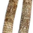 Japanese Carved Ivory Tanto - Sheath Close Ups