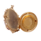 Costume Jewelry Gold Filled Cameo Locket Pendant - Inside