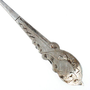 Norwegian .830 Silver Spoon - Handle Close Up