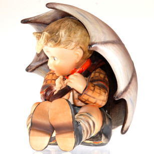Hummel Umbrella Figurine Pair - Boy Angle