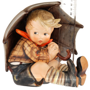 Hummel Umbrella Figurine Pair - Boy with Ruler