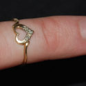 14K Heart Gold Ring with 3 Diamonds