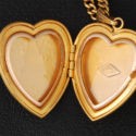 10K Gold Two Toned Detailed Heart Locket Necklace Pendant