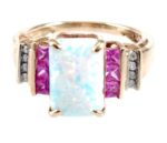 10K Ring - Rectangular Opal
