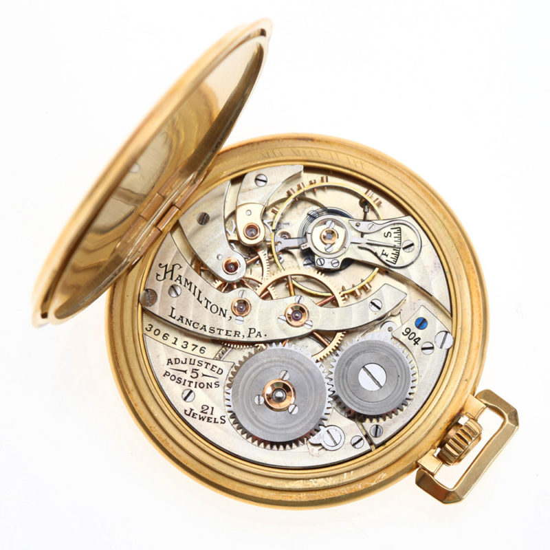 14K Ramsay Solid Gold Hamilton Wadsworth 12s 21j Grade 904 Model 2 Openface Pocket Watch