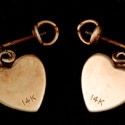 14K earrings with hearts and pearls