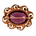 Victorian Amethyst 10K Gold Brooch