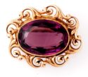 Victorian Amethyst 10K Gold Brooch