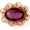 Victorian Amethyst 10K Gold Brooch