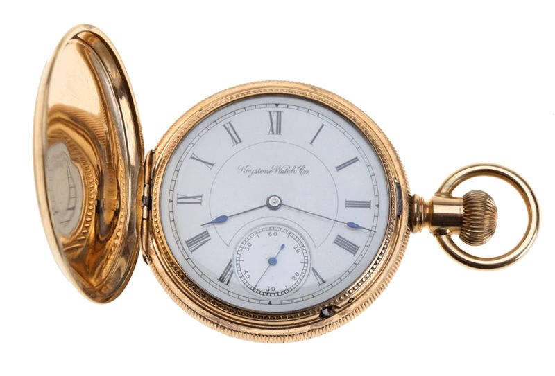 Waltham Vest Pocket Watch In Turn Of The Century Gold Filled Keystone Watch  Case #177824 | Black Rock Galleries