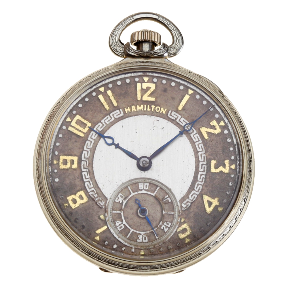 Hamilton 14k Solid White Gold 912 Model 2 Pocket Watch, circa 1926