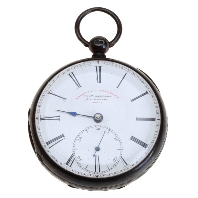 Joseph Sewill, Liverpool Railway Timekeeper Fusee Silver Pocket Watch