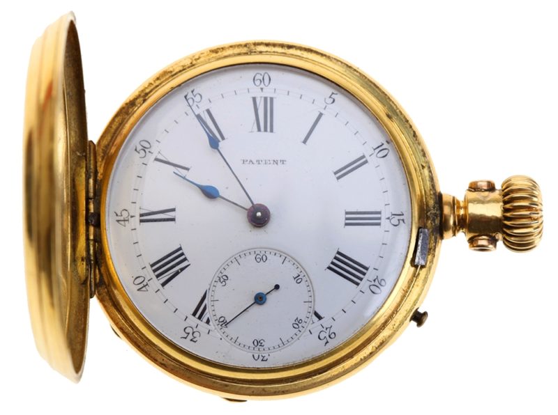 Swiss 18k Gold & Enamel 15 Jewel Pocket Watch