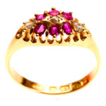 18K Ruby and Diamond Cluster Ring