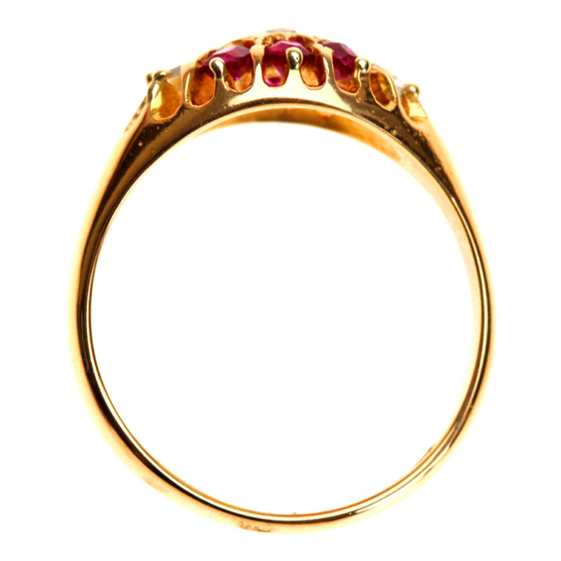 18K Ruby and Diamond Cluster Ring