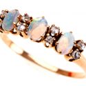 Antique Gold Ring with Opals and Diamonds
