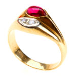 Diamond and Ruby 14K Yellow Gold Ring