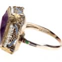 Purple Sapphire Pearl 14K Gold Ring