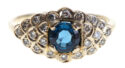 Sapphire and Diamond Cluster Ring