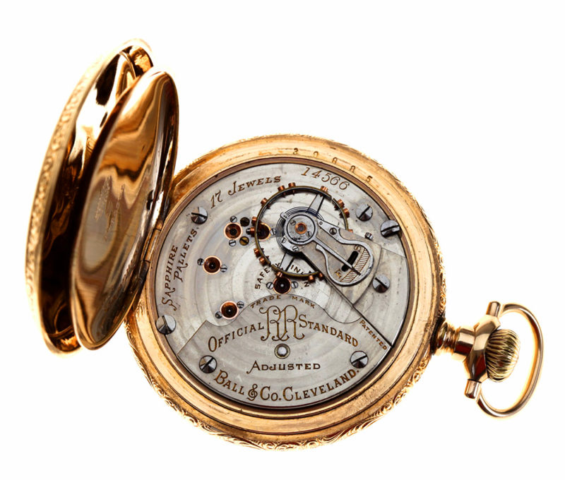 Ball Hamilton Official Standard Railroad Grade 999 Gold Pocket Watch