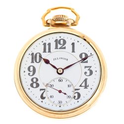 Montre De Poche Illinois Bunn Special 1927 - 16s, 21 Rubis, 60h De Réserve, Boîtier Or 10K, Fonctionne