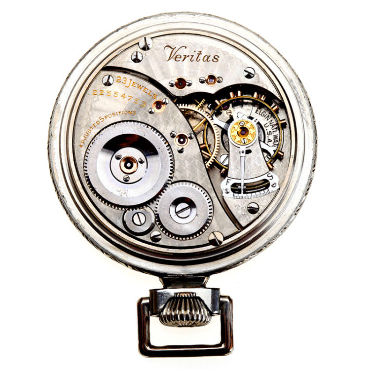 Montre De Poche Elgin Veritas 23 Rubis 1907 - Taille 18 - Mécanique Manuelle - Occasion Très Bon état - Entretien Récent