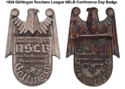 1934 Göttingen Teachers League NSLB Conference Day Badge