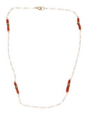 14k Orange Coral Beaded Necklace