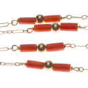 14k Orange Coral Beaded Necklace