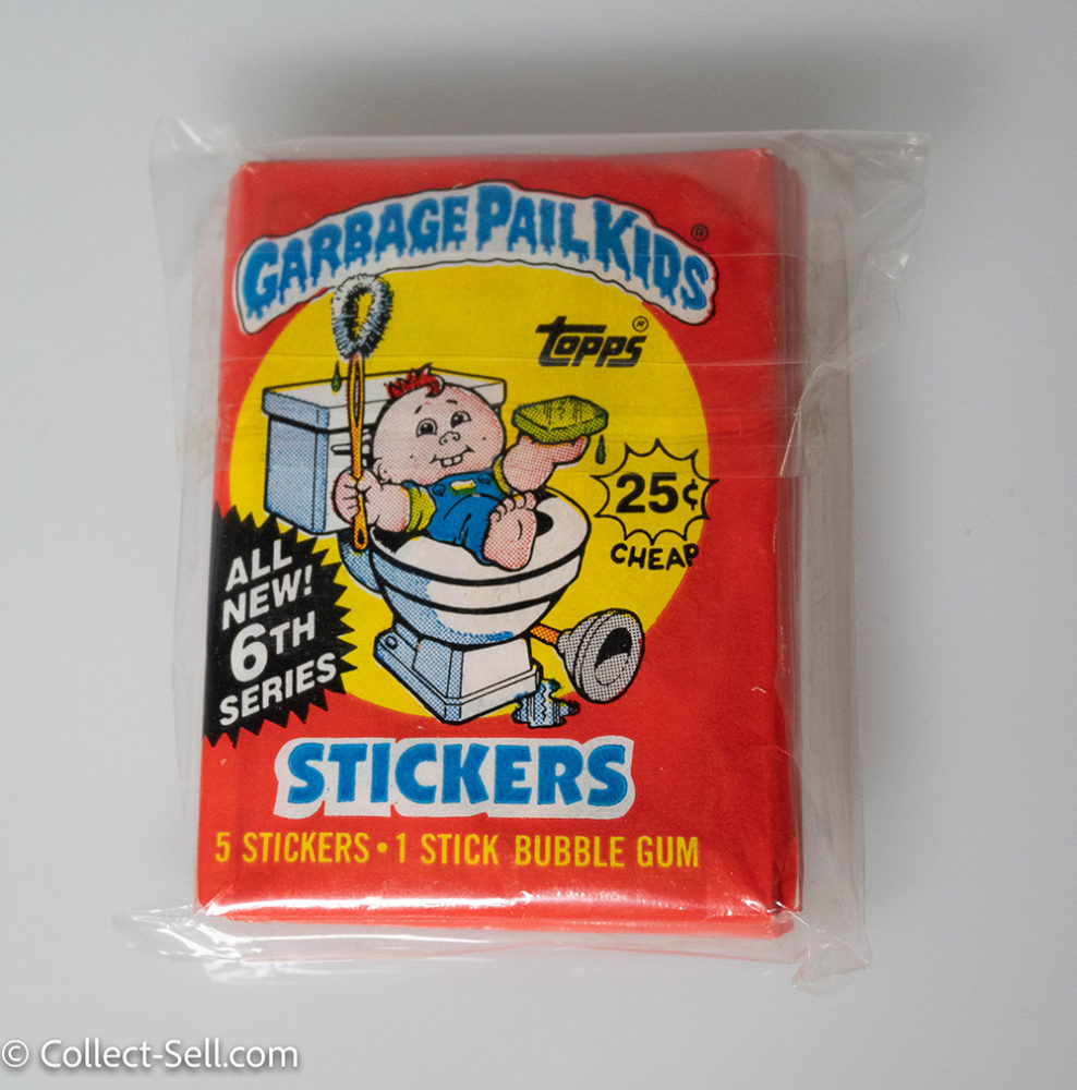 14-0015: (6) Garbage Pail Kids 6th Series Stickers - Unopened - Sealed
