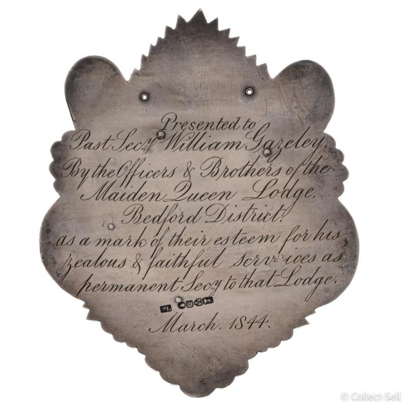Sterling Silver Victorian OddFellows Sash Badge 1844