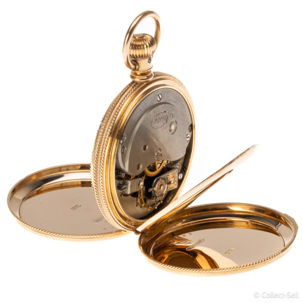 Sharp Stag Buck Hunting Dueber 14K Gold Cased Pocket Watch 1870-1890s