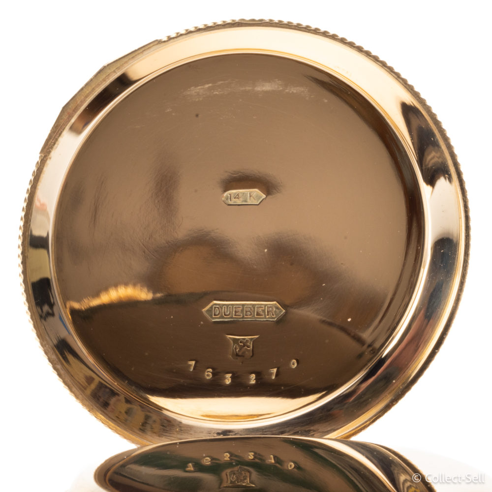 Hallmark - Sharp Stag Buck Hunting Dueber 14K Gold Cased Pocket Watch 1870-1890s