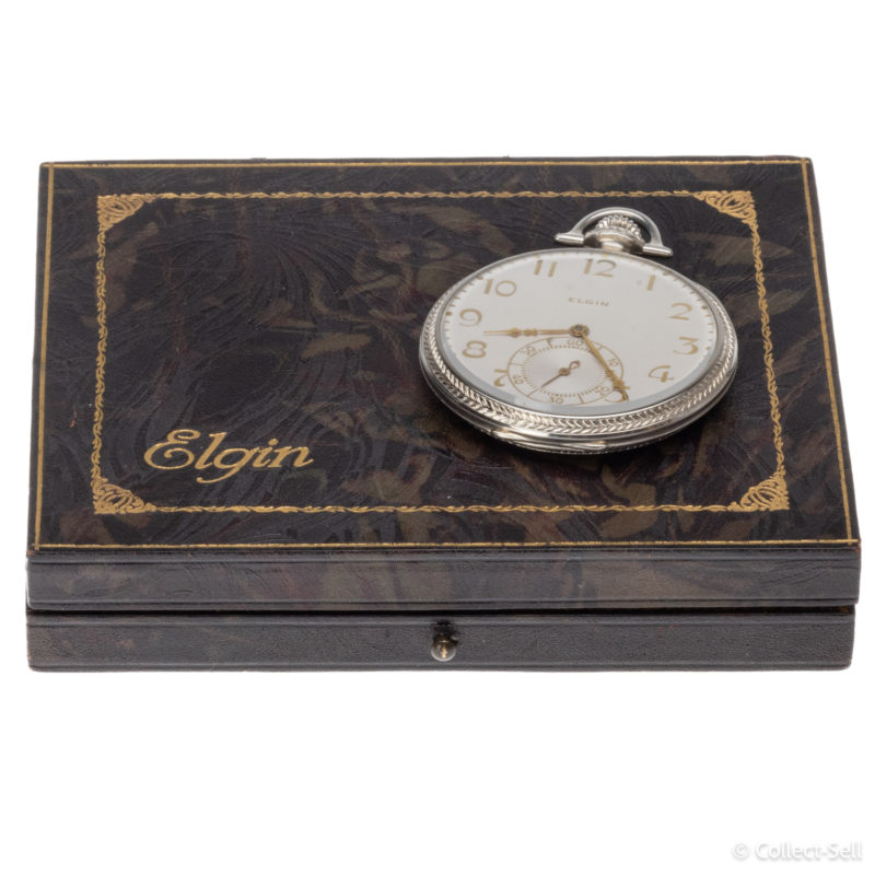 14K Gold Elgin 12s 21j Grade 450 Lord Elgin Pocket Watch with Box