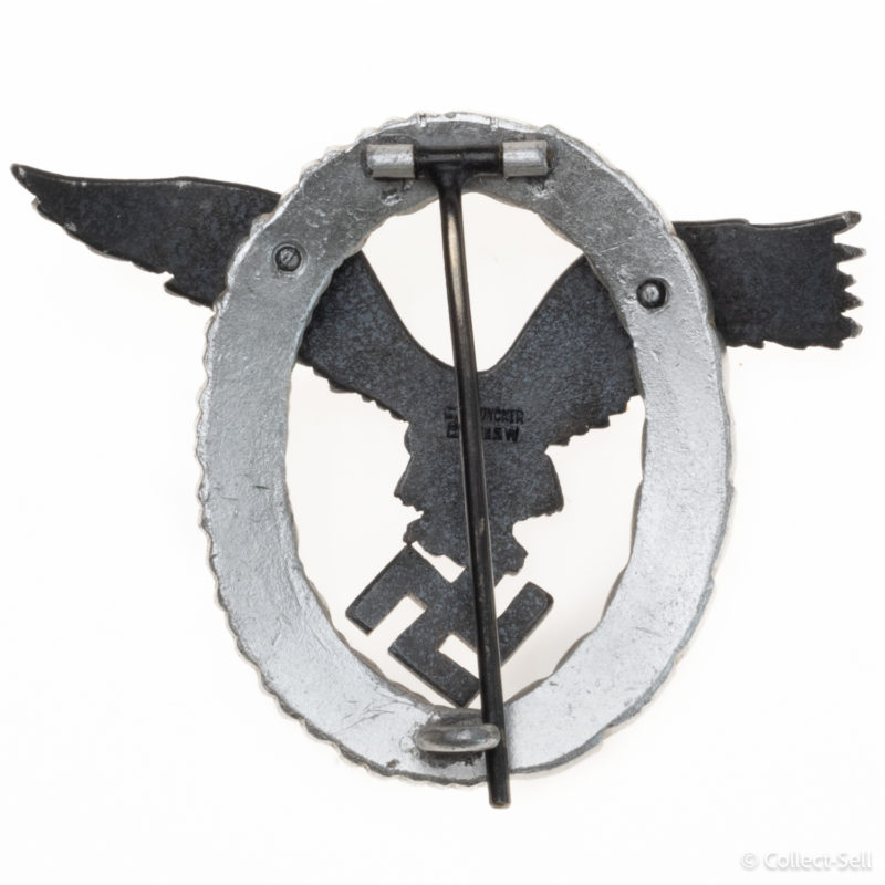 Luftwaffe Pilot Badge by C.E. Juncker Aluminum