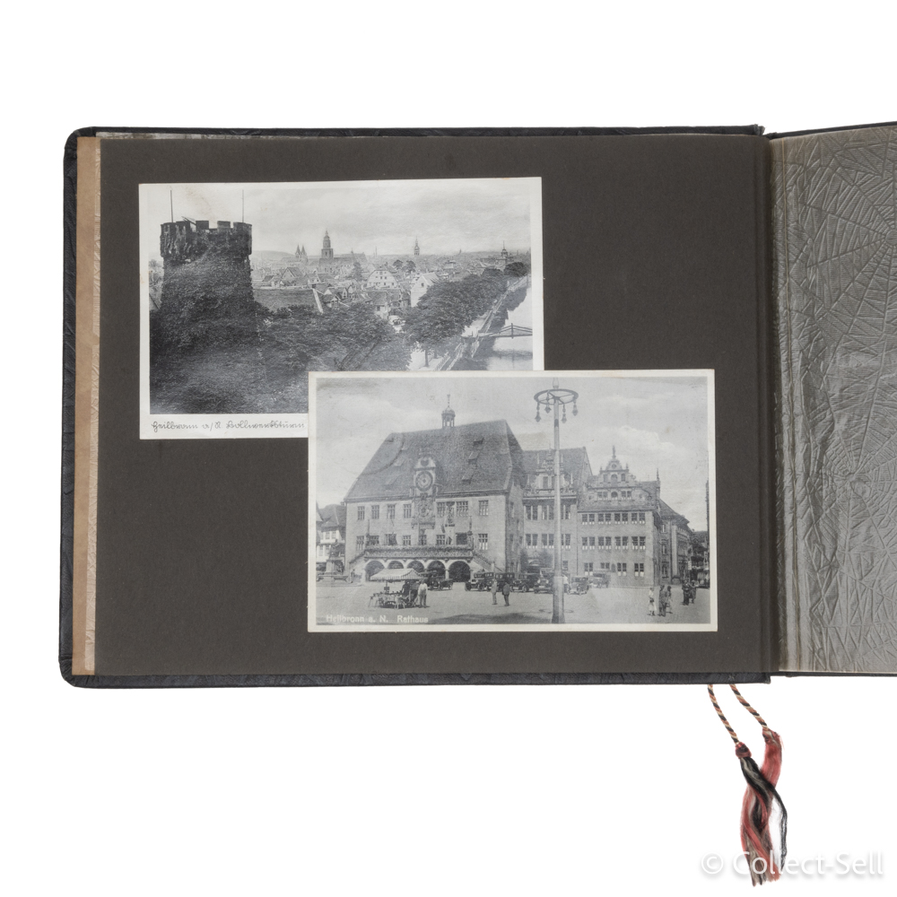 WWII German Wehrmacht photo album page featuring historical photographs of the 1939 Polish Campaign, Wehrmacht leadership, soldiers in training, garrison life, and cultural moments