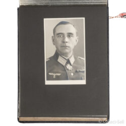 WWII German Wehrmacht photo album page featuring historical photographs of the 1939 Polish Campaign, Wehrmacht leadership, soldiers in training, garrison life, and cultural moments