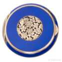 Vintage Austrian Blue Guilloche Enamel Powder Compact w/ Mirror