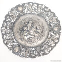 Antique Storck & Sinsheimer Hanau Silver Cherub Plate 19th Century