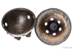 Open Roycroft incense burner showing interior and lid