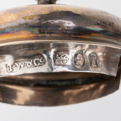 George IV 1824 sterling silver and cut glass mustard pot by Thomas Watson & Co lid hallmark