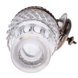 George IV 1824 sterling silver and cut glass mustard pot by Thomas Watson & Co glass base