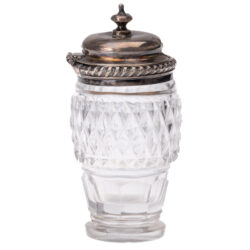George IV 1824 sterling silver and cut glass mustard pot by Thomas Watson & Co full view