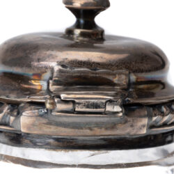 George IV 1824 sterling silver and cut glass mustard pot by Thomas Watson & Co Hinge