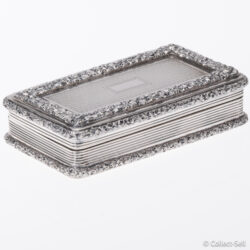 English sterling silver guilloché and floral repoussé box by Searle & Co Ltd, c.1935