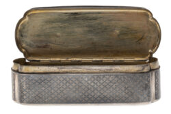 Austrian silver snuff box with engine-turned lid, dated c.1860–1866