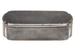 Austrian silver snuff box with engine-turned lid, dated c.1860–1866