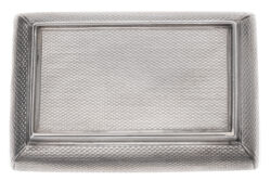 Reverse view of 1833 Joseph Willmore sterling silver snuff box, guilloché decoration