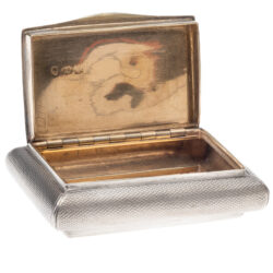 Gilded interior of 1833 Joseph Willmore sterling silver snuff box