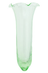 Green uranium glass trumpet vase, 5.25 inches tall
